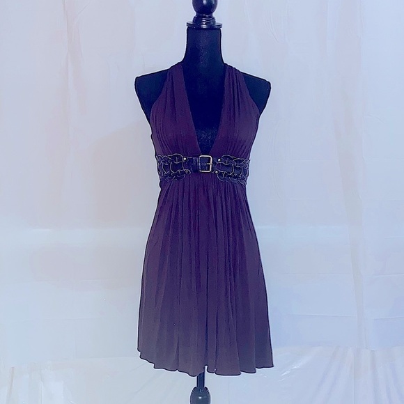 Sky Halter Top Cocktail Dress Brown Size M - Picture 3 of 7